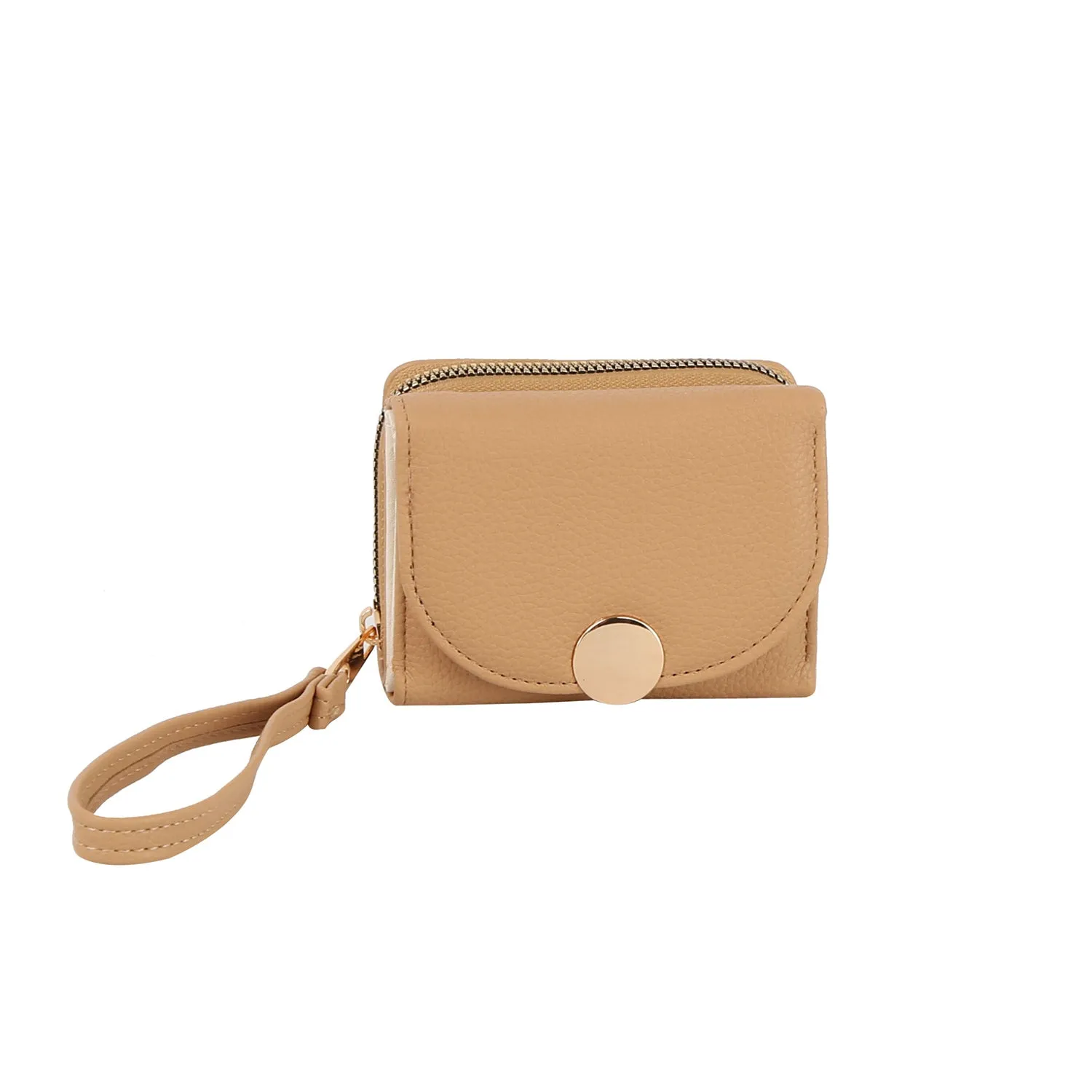 Flap snap closure half wallet