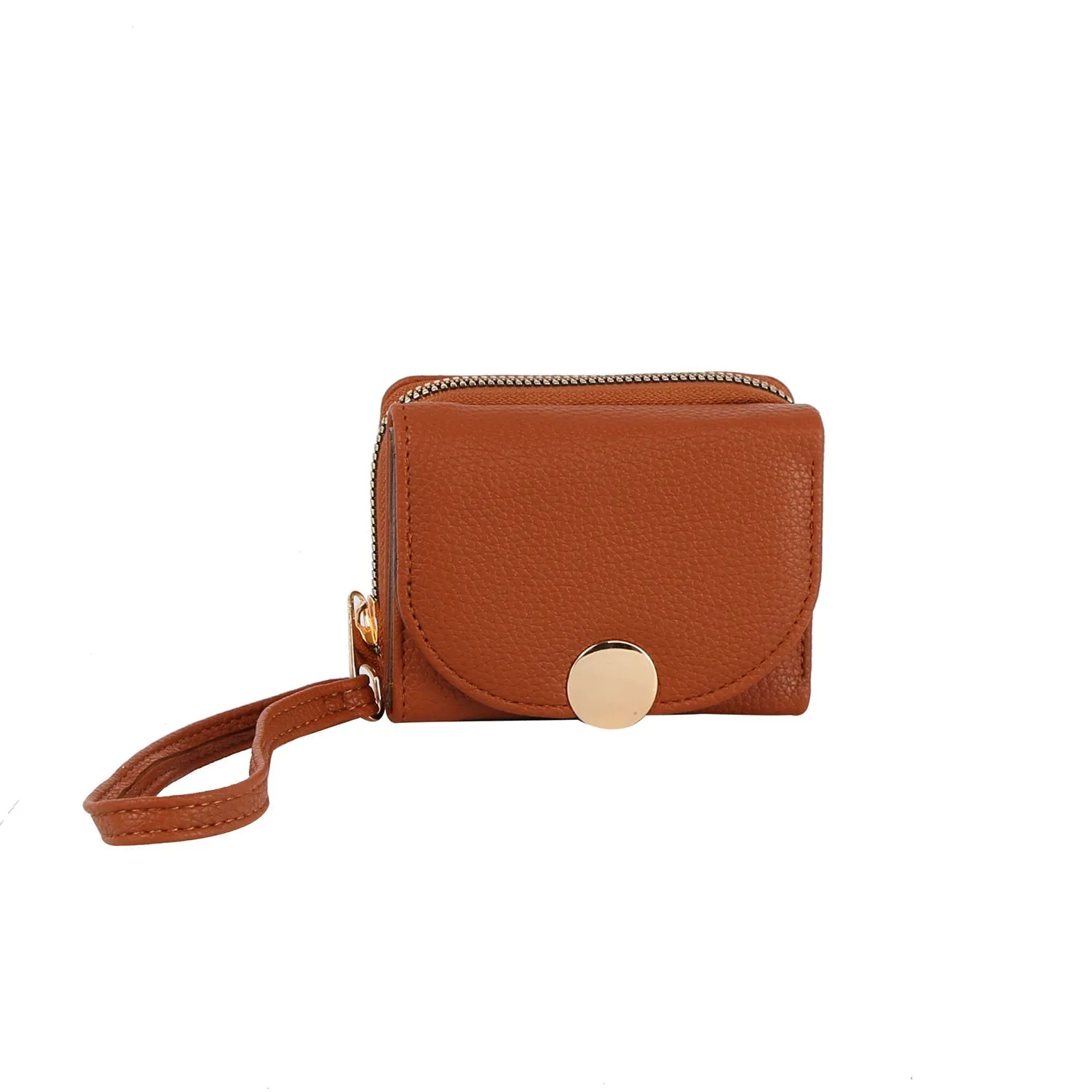 Flap snap closure half wallet
