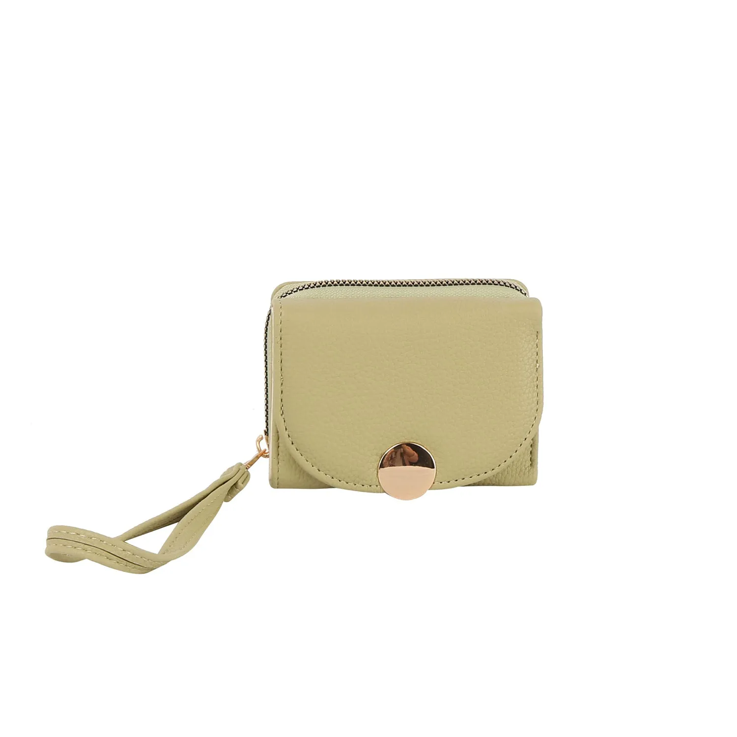 Flap snap closure half wallet