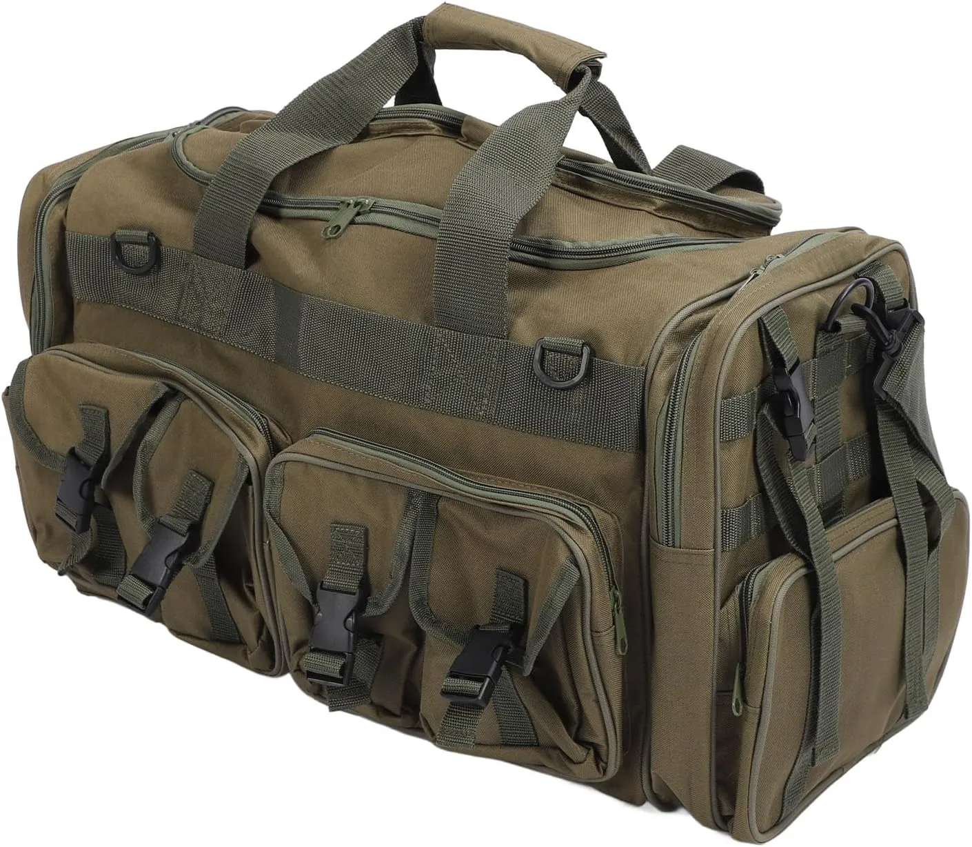 FLEXMAN Sports Travel Duffle Bag for Men Women, Foldable Multi Pocketed Oxford Cloth Gym Bags, Large Capacity Weekender Carry On Overnight Backpack for Hiking Exercise