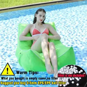 Floating Bean Bag for Pool,Waterproof Bean Bag Outdoor Lounge Chair Floating Pool Sofa with Cover, Swimming Bean Bag Chair Seat Cover Only(Color:Green)