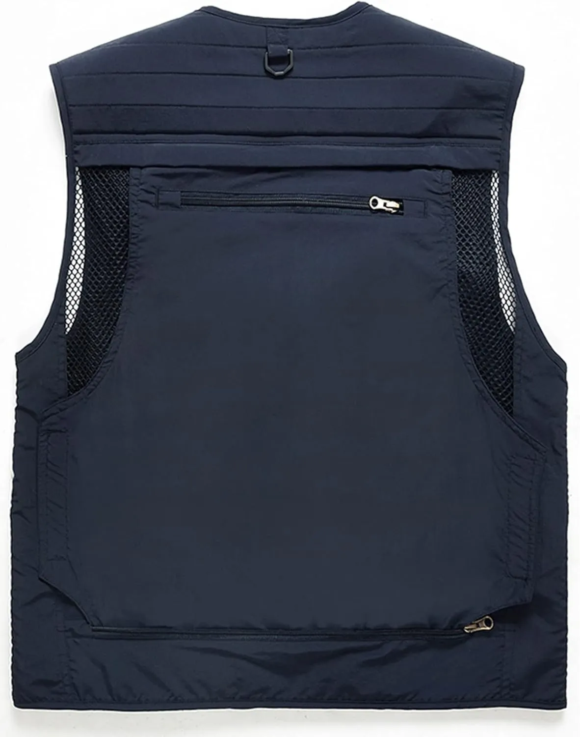 Flygo Men's Casual Lightweight Outdoor Fishing Work Safari Travel Photo Cargo Vest Jacket Multi Pockets