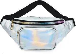 FMURY PU Waist Pack Women's Sports Running Chest Crossbody Bag Small Body Bag(white-Fruit peach5)