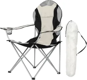 Folding Camping Chairs for Adults Fold Up Camp Chairs Lawn Chair with Cup Holder and Outside Bag,Lightweight Portable Outdoor Chair for Beach Patio Hiking Fishing Spectator,330 Lbs Load Capacity,Black