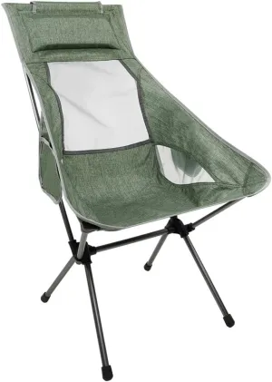 Folding Chairs Outdoor High Back Camping Chair Portable Folding Seat with Mesh Backrest Camping Fishing Stool with Quilted Pillow Portable Camping Chair(Color:Green)