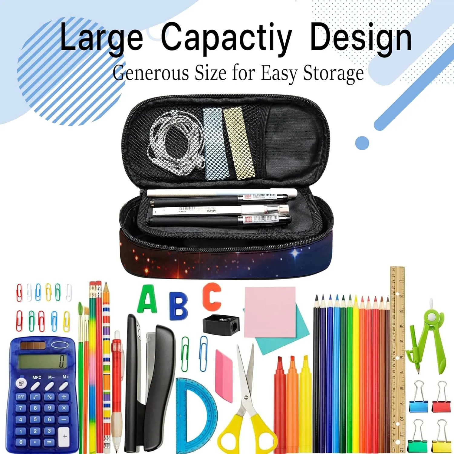 Football Pencil Case, Cool Pencil Box for Boys Girls Kids, Large Capacity Pencil Pen Bag with Zipper, Multifunction Pencil Pouch for School Student Teen