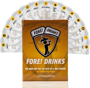 Fore! Drinks On Course Golf Game – Fun Playing Cards – Golf Card Games for Parties – 52 Card Deck for Hilarious Challenges – Outdoor Games for Adults and Family Fun