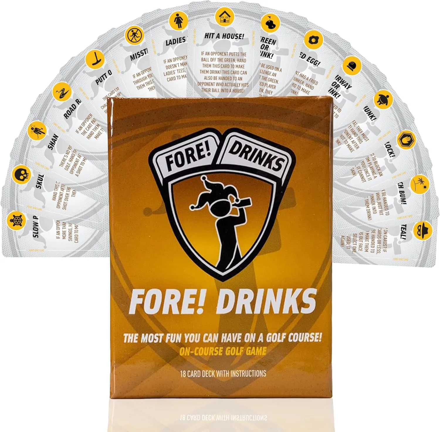 Fore! Drinks On Course Golf Game – Fun Playing Cards – Golf Card Games for Parties – 52 Card Deck for Hilarious Challenges – Outdoor Games for Adults and Family Fun