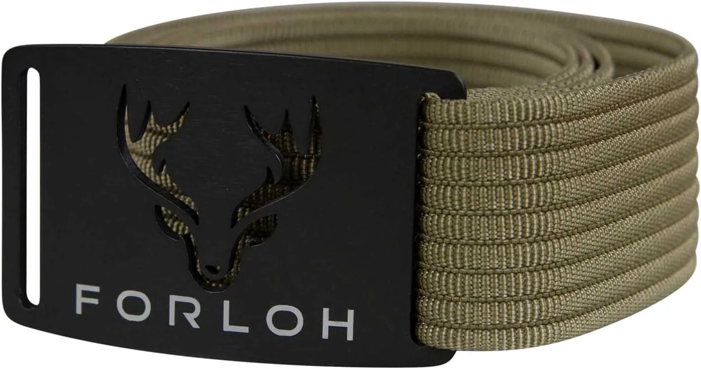 FORLOH Black Buckle Technical Hunting Belt - Durable Men's Tactical Belt | Silent Operation, Lightweight Nylon Webbing