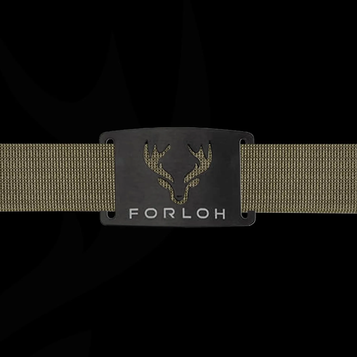 FORLOH Black Buckle Technical Hunting Belt - Durable Men's Tactical Belt | Silent Operation, Lightweight Nylon Webbing