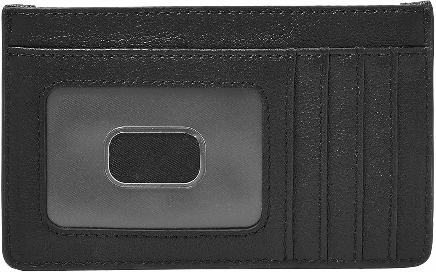 Fossil Logan Zip Card Case, Black with Keychain