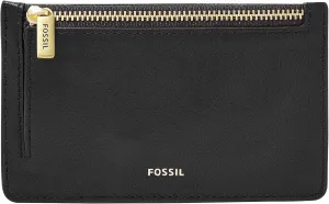 Fossil Logan Zip Card Case, Black with Keychain
