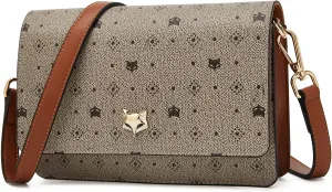 FOXLOVER Small Crossbody Bag for Women PVC Leather Cell Phone Holder Credit Card Slot Shoulder Bag Purse Lightweight Handbags