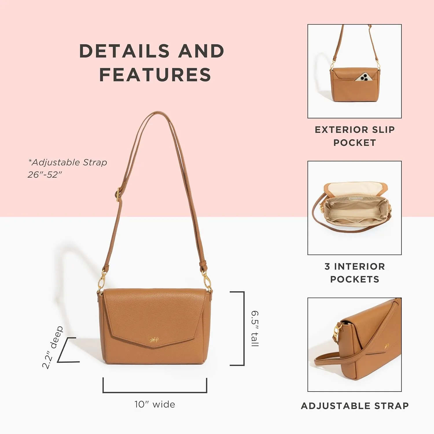 Freshly Picked Classic Crossbody Bag for Women - Stylish Handbag and Crossbody Purse Made with Premium Vegan Leather
