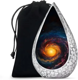 Galaxy Decorative Urns for Human Ashes Adult Man and Women 10 Inch - Burial Cremation Urns for Human Ashes - Drop Large Urn for Adult Male - Funeral Urn for Remains with Velvet Bag