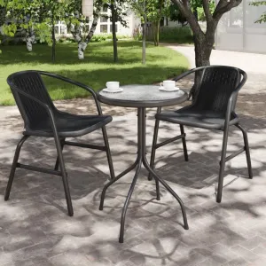 Garden Table Anthracite Finish - Steel Dining, Coffee, Camping, Furniture, Side, Outdoor Tables for Living, Picnic, Kitchen, Hallway