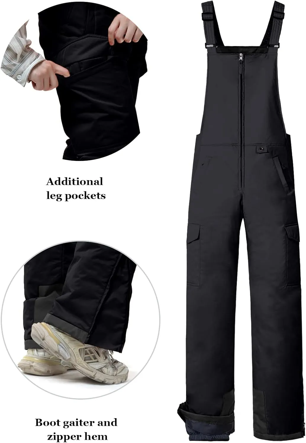 GEMYSE Men's Winter Waterproof Ski Bib Overalls Insulated Snowboarding Pants
