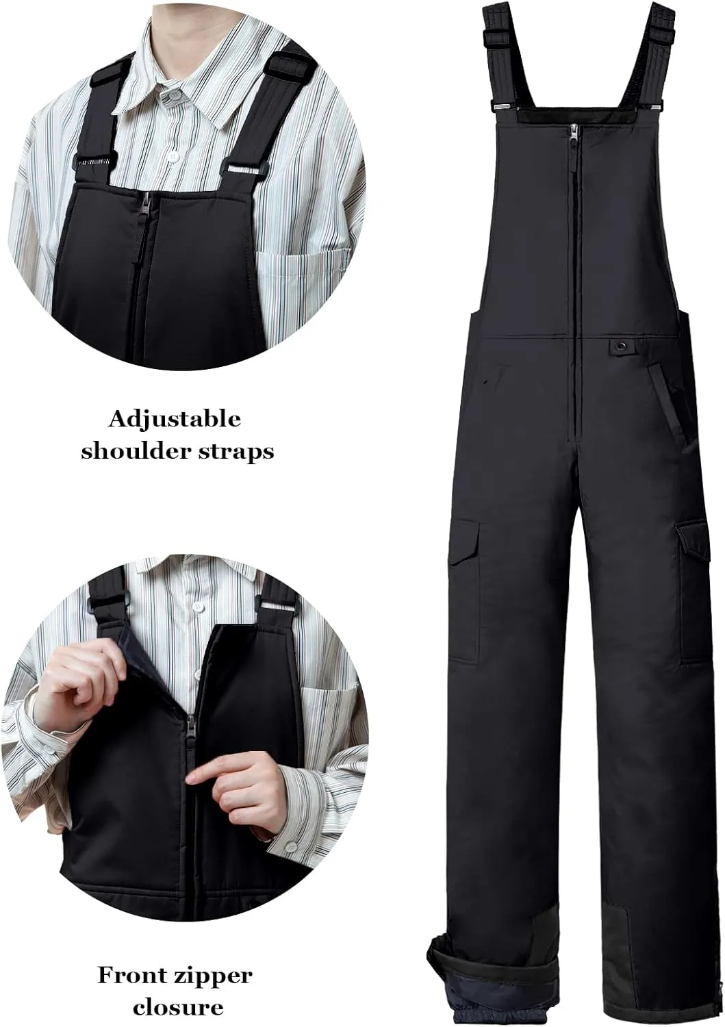 GEMYSE Men's Winter Waterproof Ski Bib Overalls Insulated Snowboarding Pants