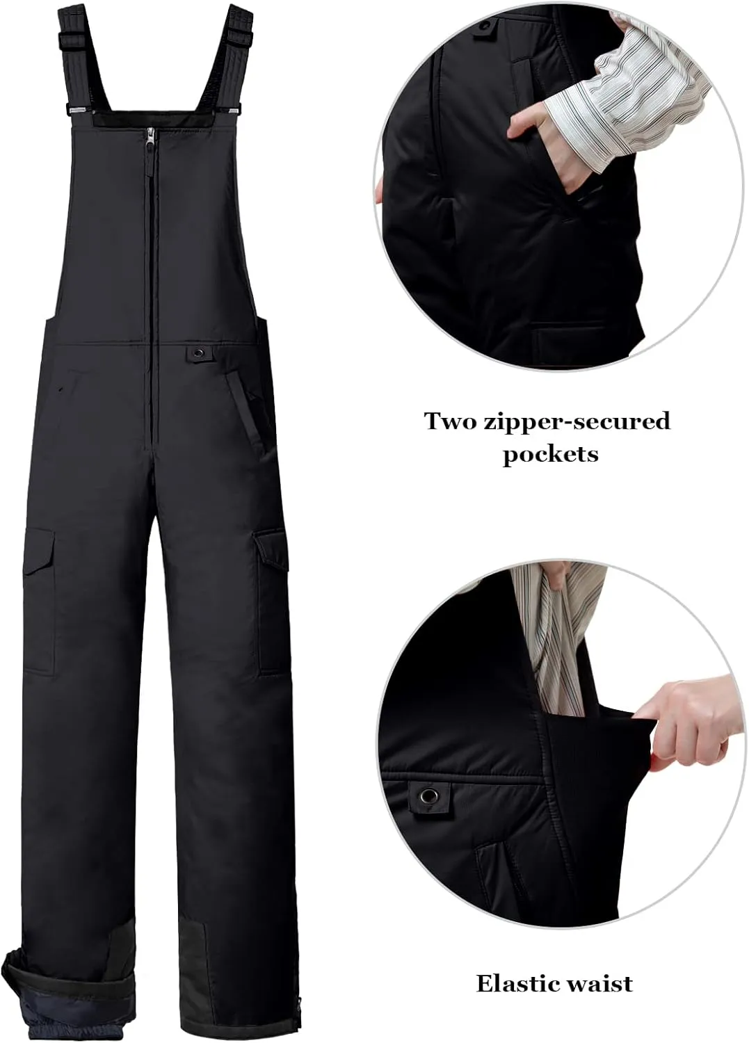 GEMYSE Men's Winter Waterproof Ski Bib Overalls Insulated Snowboarding Pants