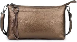 Genuine Leather Crossbody Bag For Women Small Tassel Shoulder Bag Zipper Clutch Phone Wallet Purse