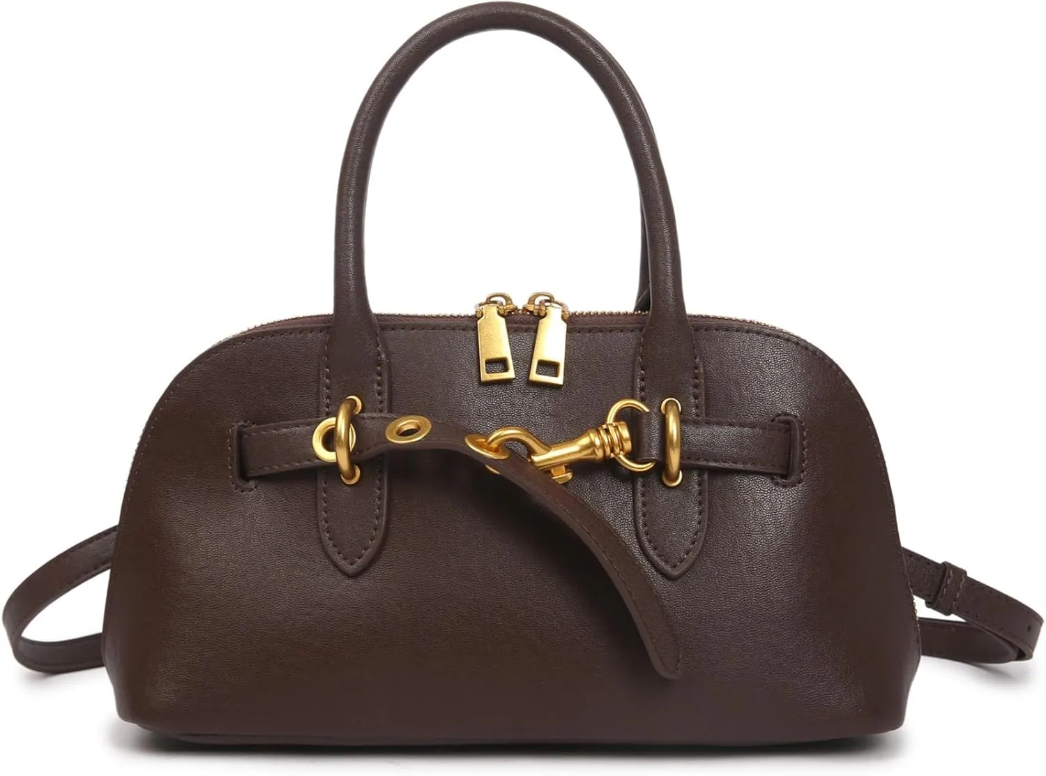 Genuine Leather Crossbody Bag for Women with Top Handle, Small Shoulder Tote Handbag, Designer Satchel Purse for Everyday Use