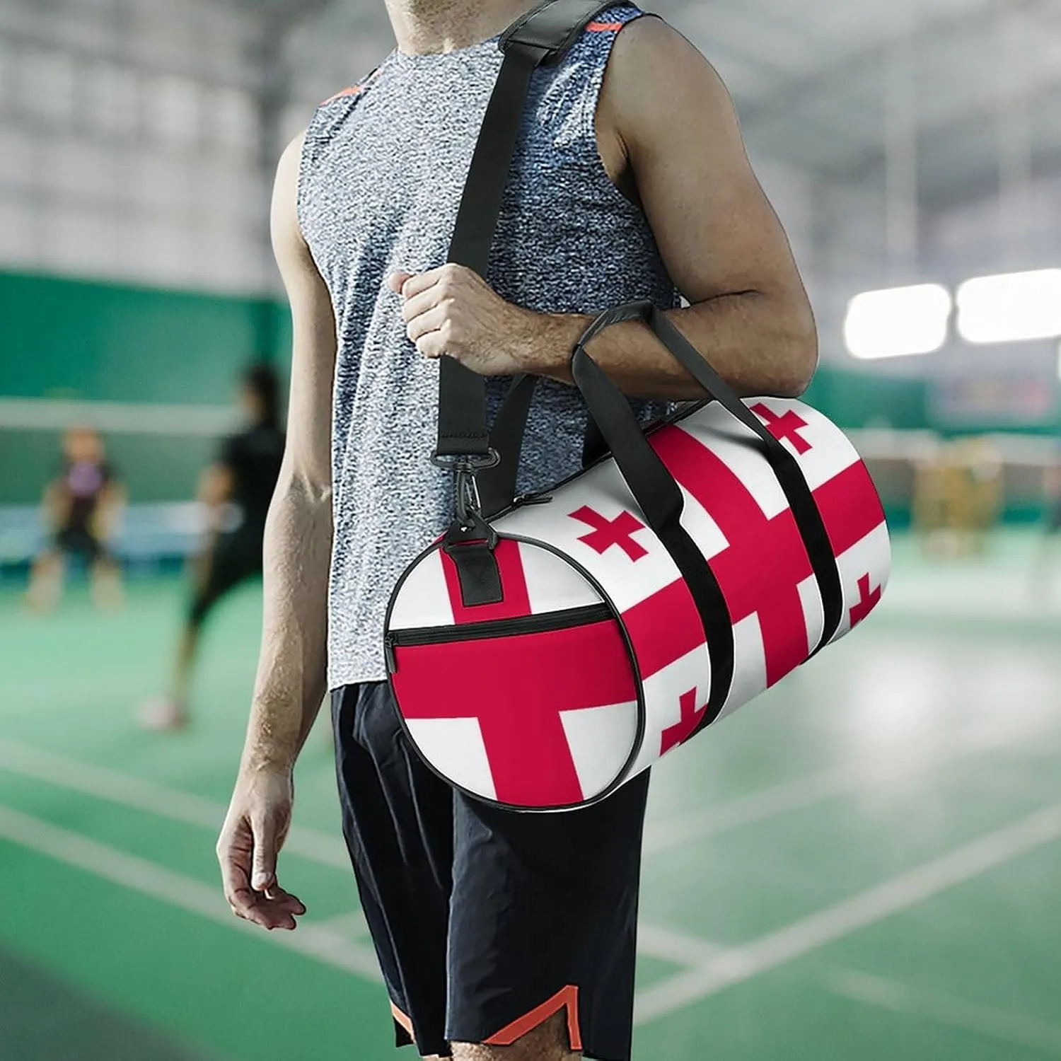 Georgia Flag Gym Bag with Wet Pocket Travel Duffel for Boys Girls Weekender Overnight