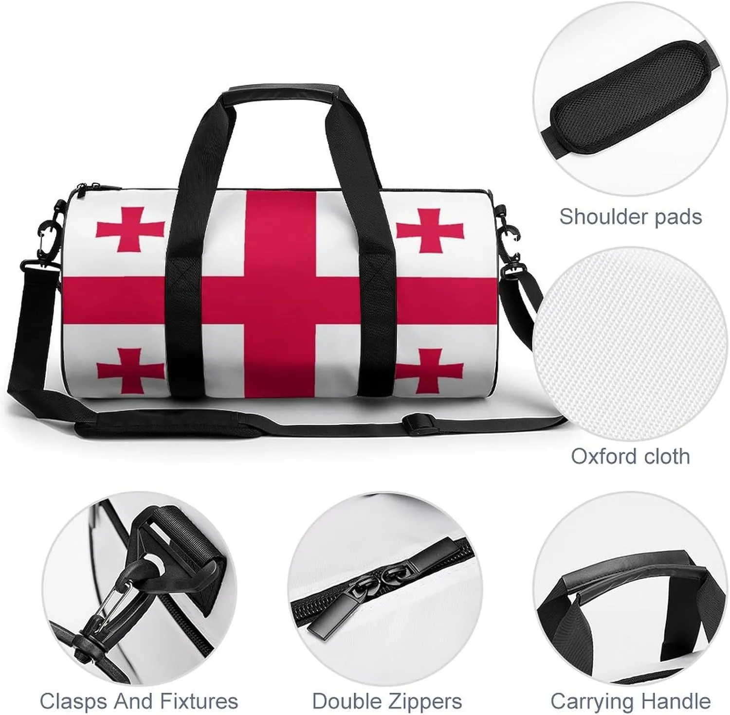 Georgia Flag Gym Bag with Wet Pocket Travel Duffel for Boys Girls Weekender Overnight