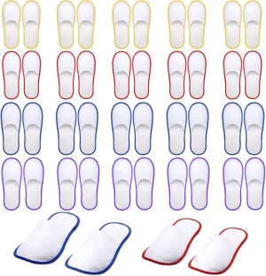 Geyoga 20 Pairs Spa Guest Slippers Disposable Hotel Slippers Non Slip Unisex for Hotel Travel Home Guest Massage Supplies, 2 Sizes