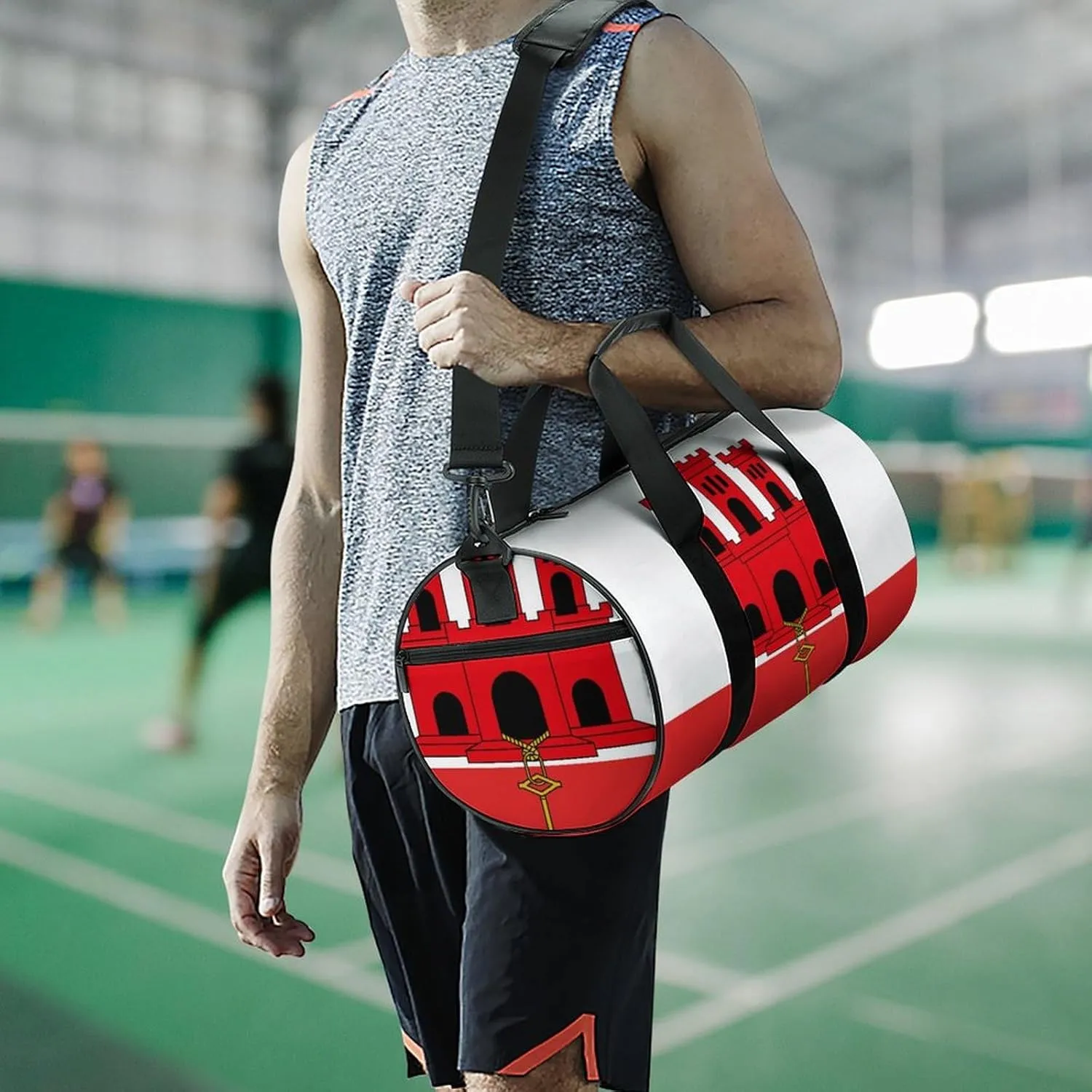 Gibraltar Flag Waterproof Gym Bag for Travel Dry Wet Separation for Beach Yoga Weekender