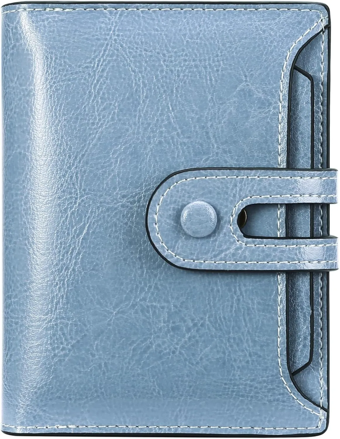 GOIACII Small Wallet Women Rfid Blocking Genuine Leather Compact Bifold Card Holder for Women with Zipper Coin Pocket 2 ID Windows