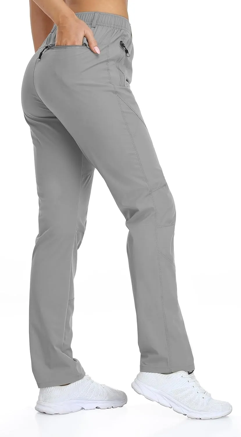 Golf Pants Women 27''/29''/31'' Lightweight Travel Pants for Ladies Quick Dry Nylon Outdoor Hiking Slacks