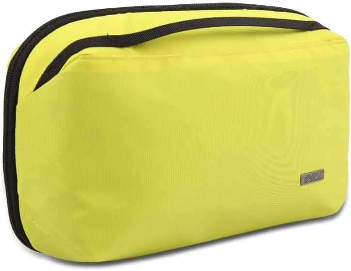 GOX Travel Toiletry Bag For Men, Dry Wet Separate Travel Toiletry Bag, Dopp Kit Case For Travel, Cosmetics Organizer Pouch (Lemon Lime)