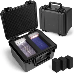 Graded Card Storage Box - Sports Trading Card Slab Case Compatible with PSA CSG BGS SGC Magnetic Card Holder & Top Loaders, Waterproof Boxes - 2 Custom Graded Cards Case Compartments