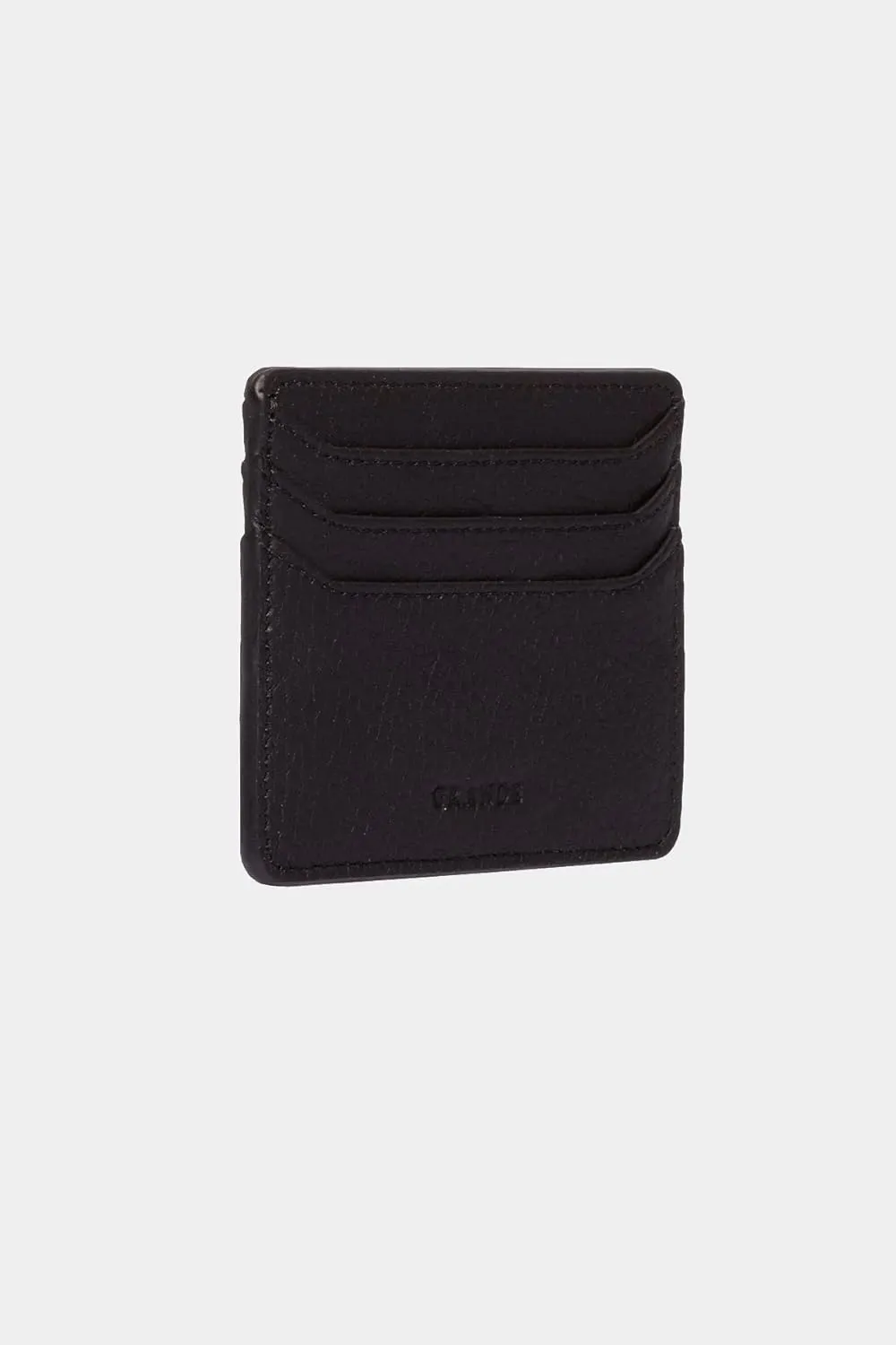 grande 3633 Genuine Leather Card Holder For Women and Men Super Slim Minimalist Small Snap Wallet (Black)