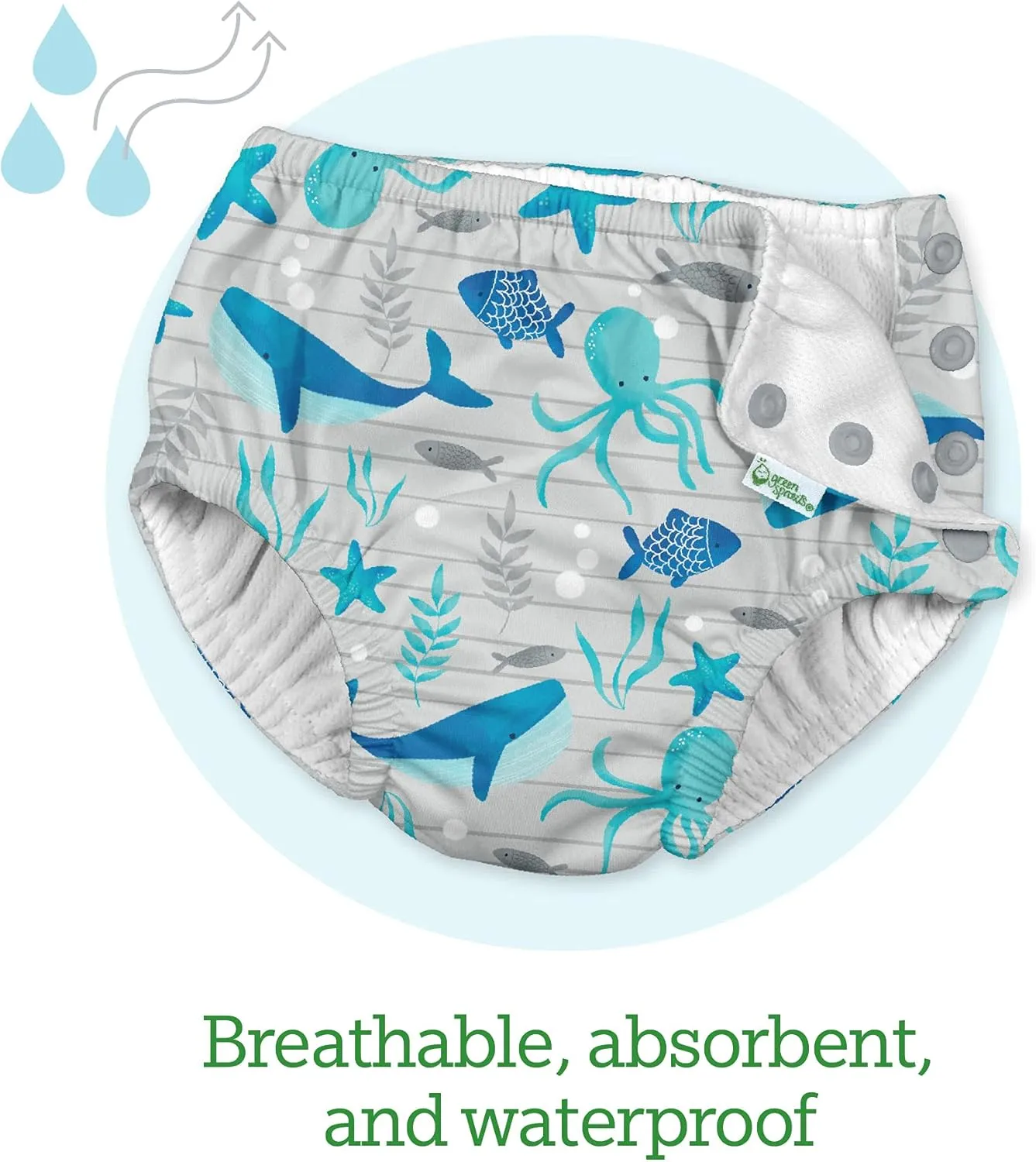 Green Sprouts Baby-Boys Snap Reusable Swim Diaper