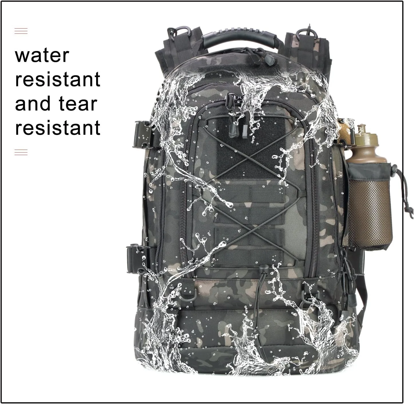 Greencity 3 Day Tactical Backpack Large Capacity Army Molle Bag Expandable Hiking Camping Hunting