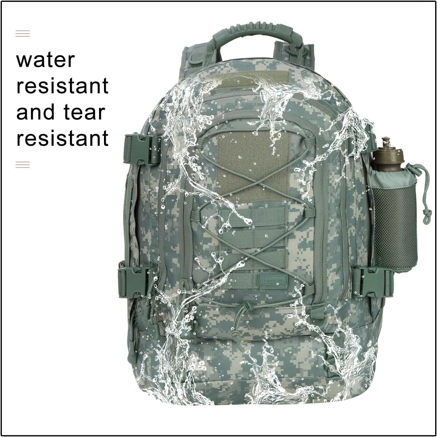 Greencity 3 Day Tactical Backpack Large Capacity Army Molle Bag Expandable Hiking Camping Hunting