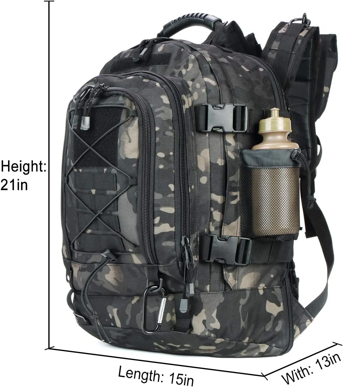 Greencity 3 Day Tactical Backpack Large Capacity Army Molle Bag Expandable Hiking Camping Hunting