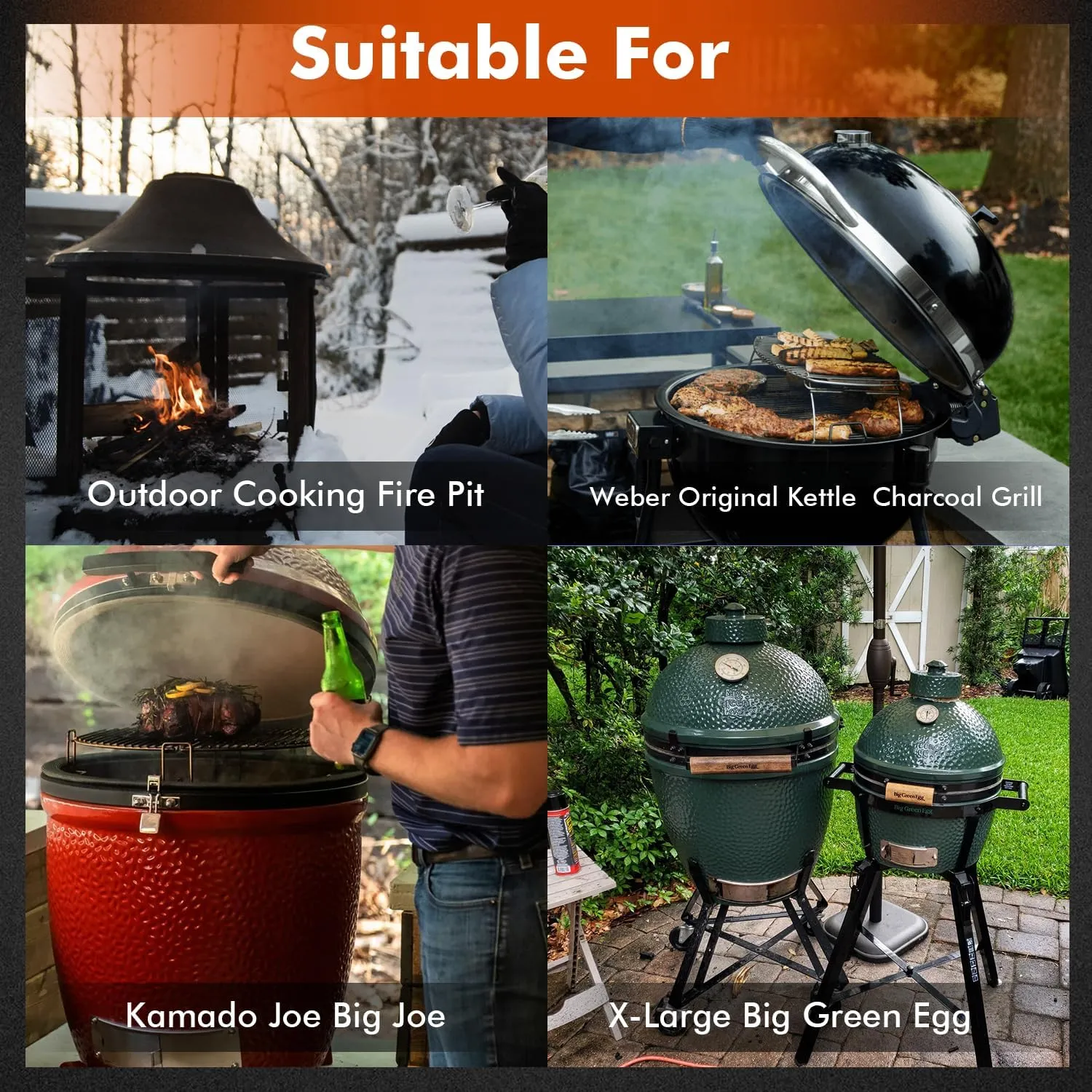 Grill Cover for Large Green Egg, Outdoor Cover with Durable & Water Resistant Fabric Premium Ceramic Grill Cover (Black, X-Large)