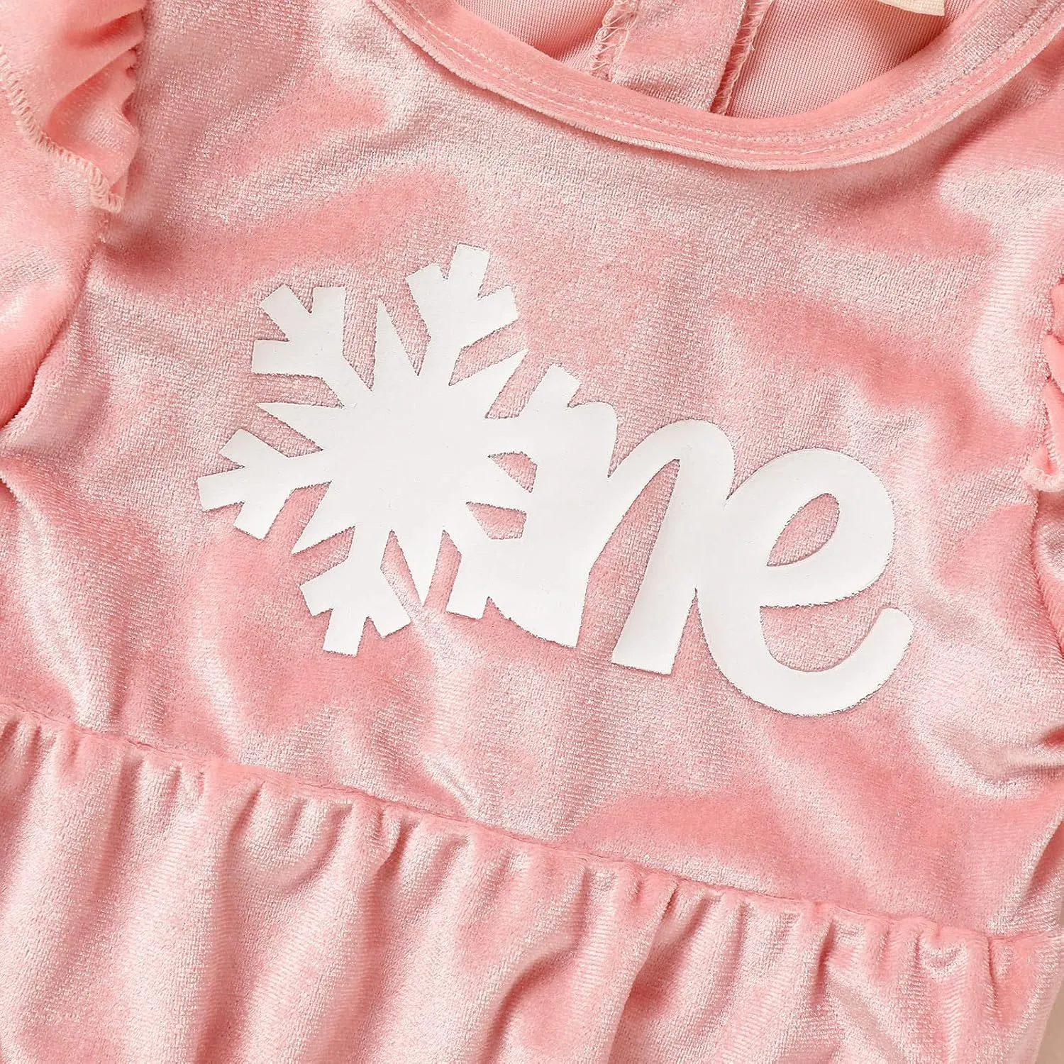 GRNSHTS Baby Girl First Birthday Clothes Velvet One Year Old Romper Long Sleeve Bodysuit Headband 2Pcs Cake Smash Outfits