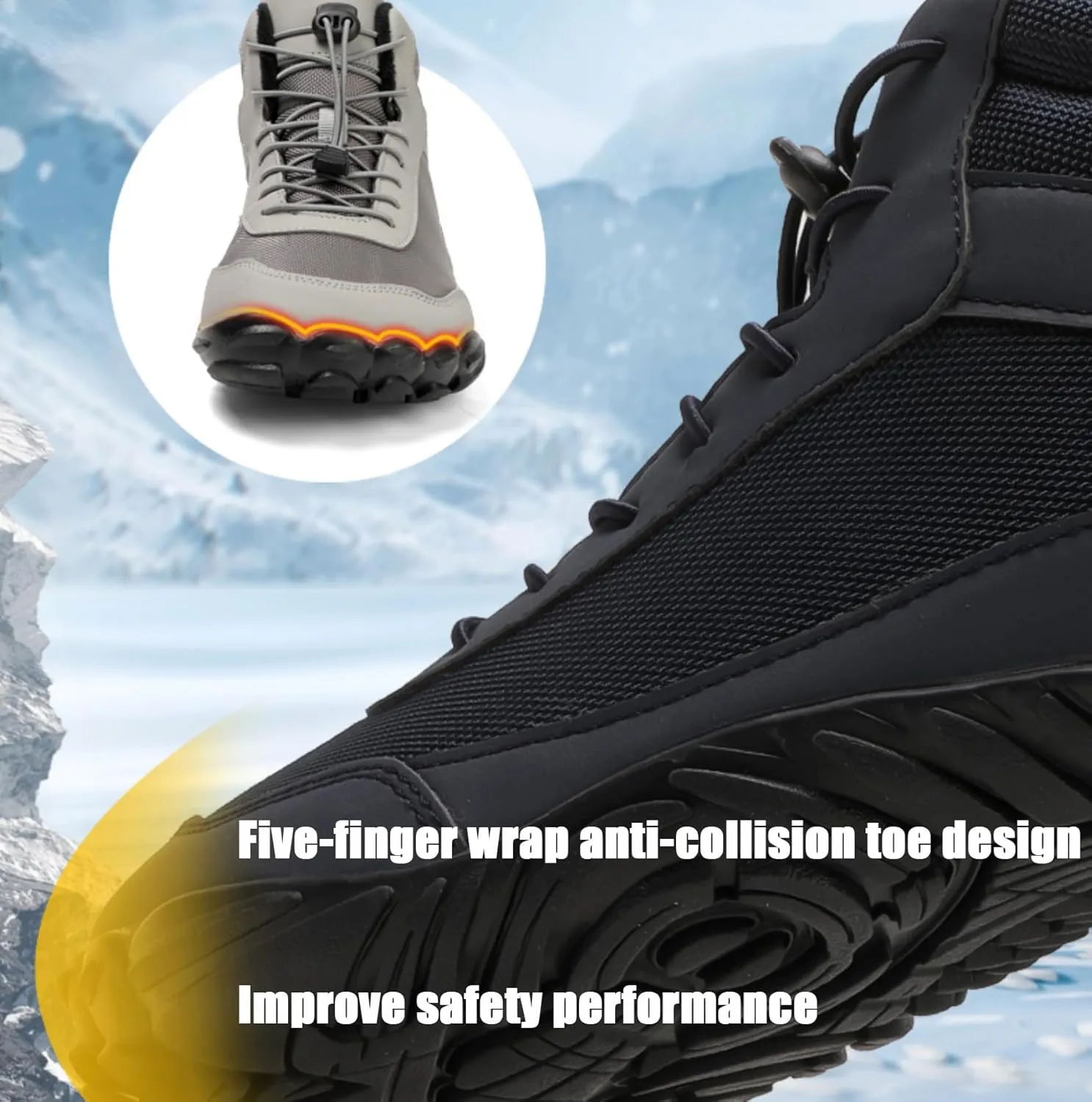 Grounded Winter Footwear for Women, Hike Winter Footwear Barefoot Womens,Wide Toe Box Shoes Waterproof Boots Sneakers