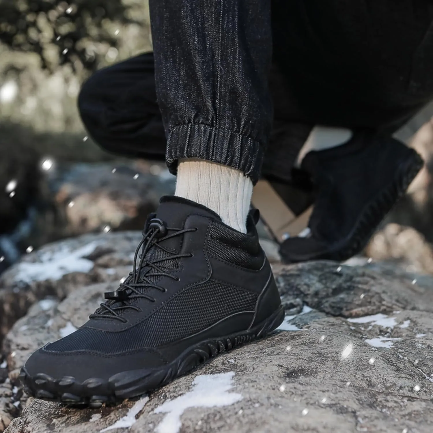 Grounded Winter Footwear for Women, Hike Winter Footwear Barefoot Womens,Wide Toe Box Shoes Waterproof Boots Sneakers