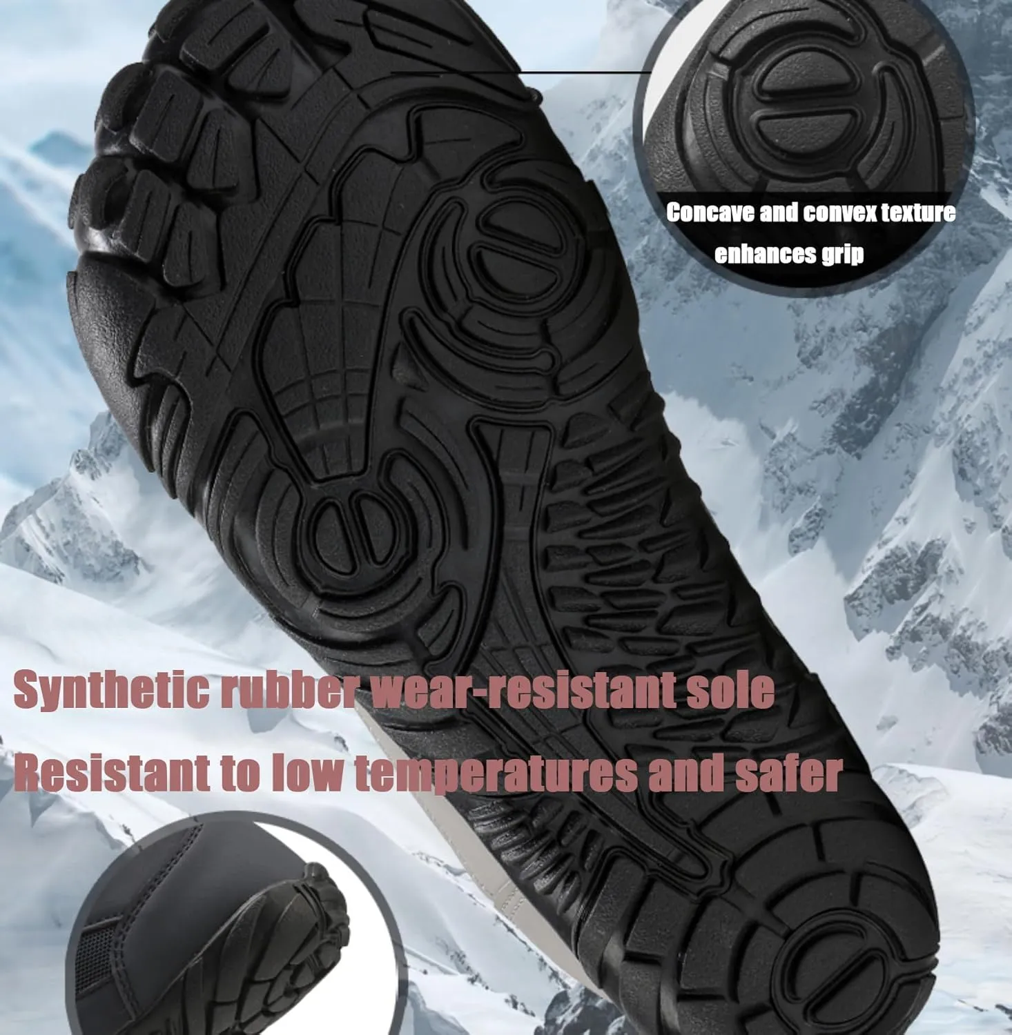 Grounded Winter Footwear for Women, Hike Winter Footwear Barefoot Womens,Wide Toe Box Shoes Waterproof Boots Sneakers