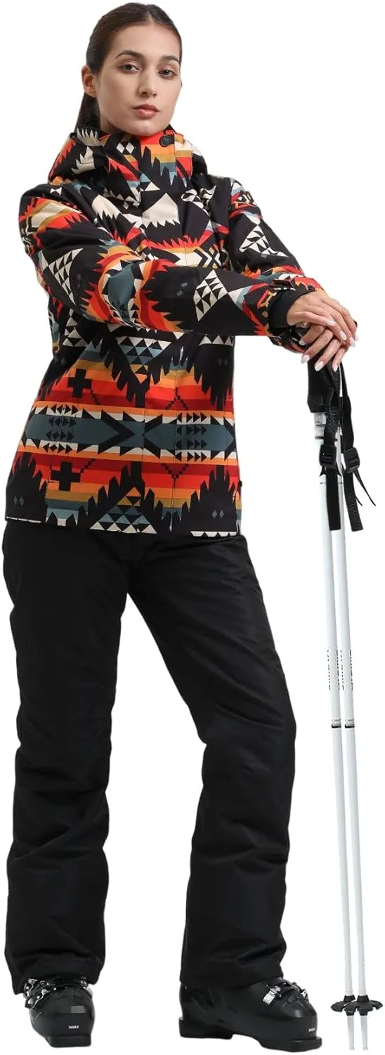 GSOU SNOW Women's Ski Jacket and Pants Waterproof Windproof Snowsuit Snowboarding Coat Insulated Warm Winter