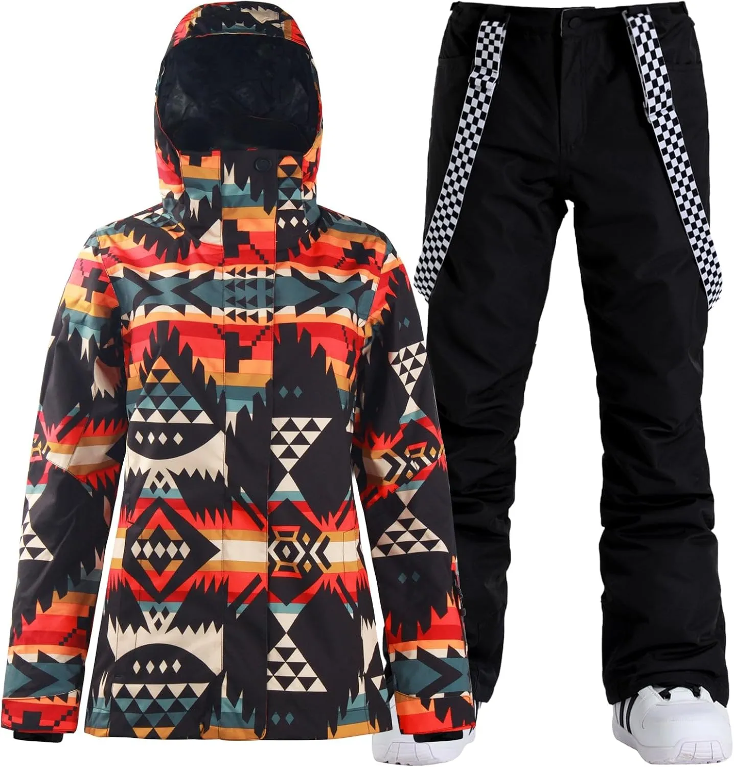 GSOU SNOW Women's Ski Jacket and Pants Waterproof Windproof Snowsuit Snowboarding Coat Insulated Warm Winter