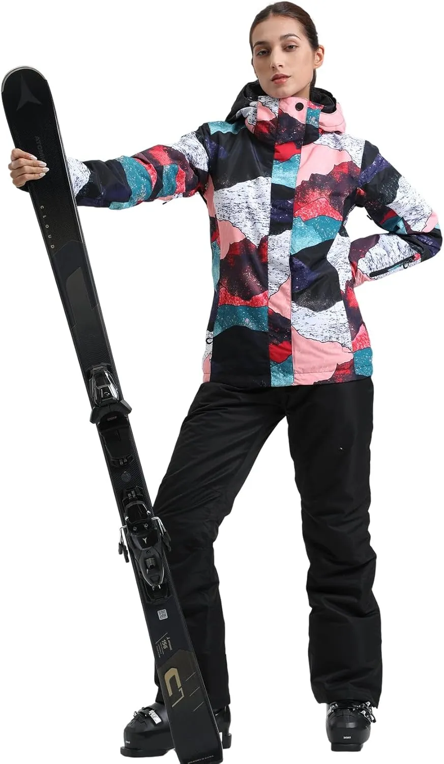 GSOU SNOW Women's Ski Jacket and Pants Waterproof Windproof Snowsuit Snowboarding Coat Insulated Warm Winter