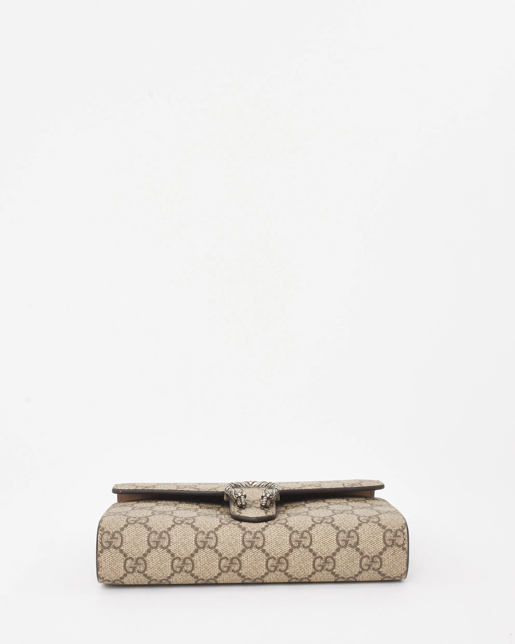 Gucci Beige & Ebony Monogram GG Supreme Canvas Dionysus WOC Crossbody Bag