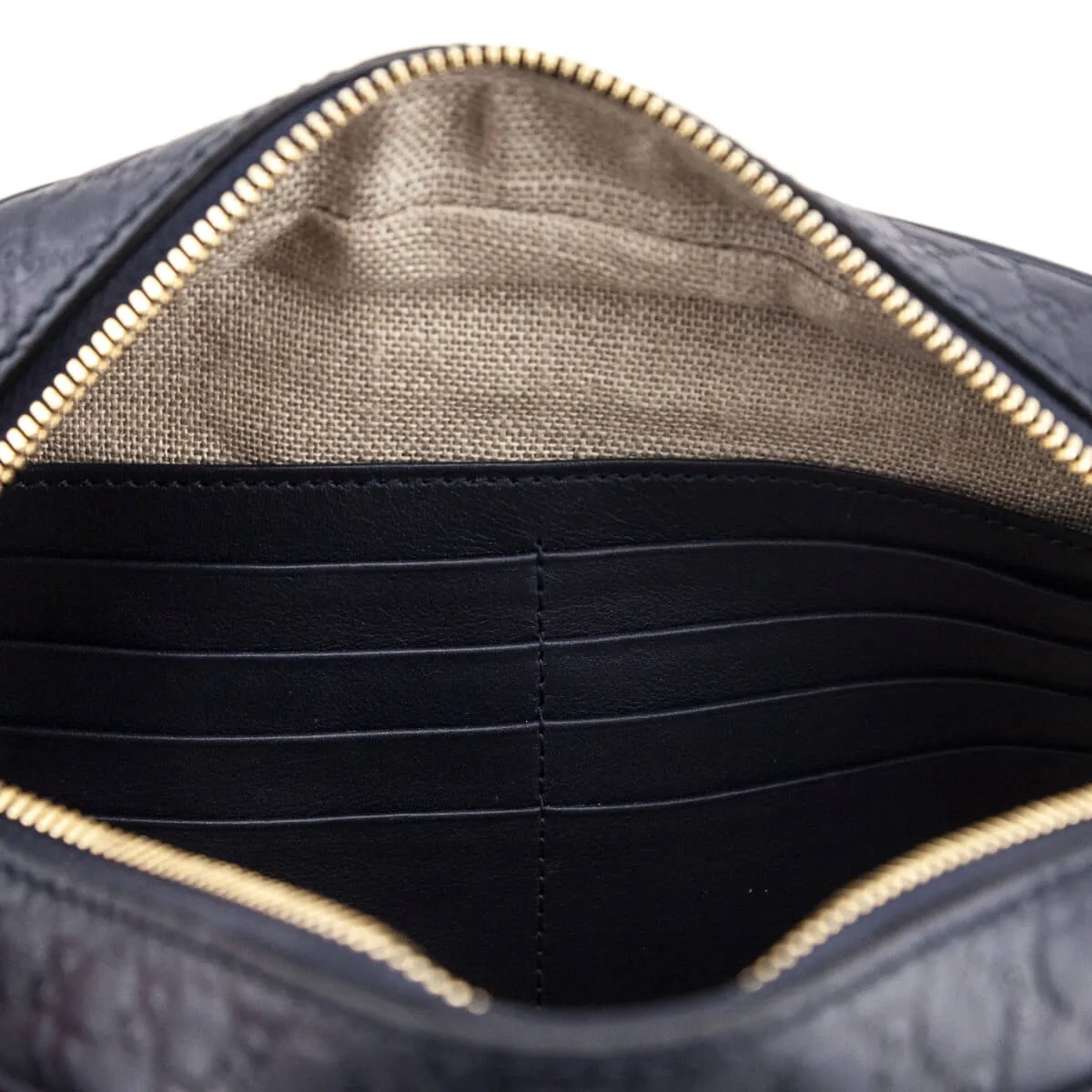 Gucci Navy Soft Microguccissima Mini Bree Messenger Bag