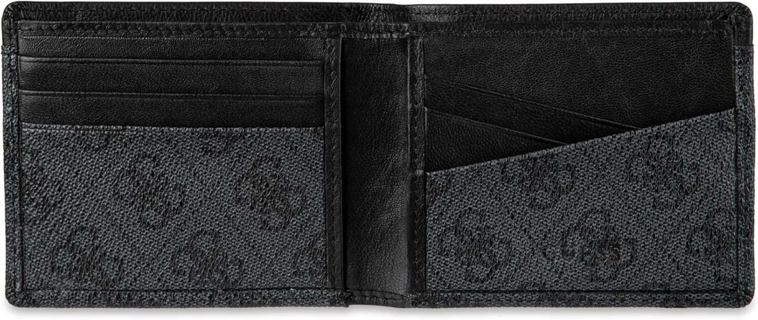 Guess Men's Classic Bifold Wallet with Card Slots, Bill Compartment and Id Window