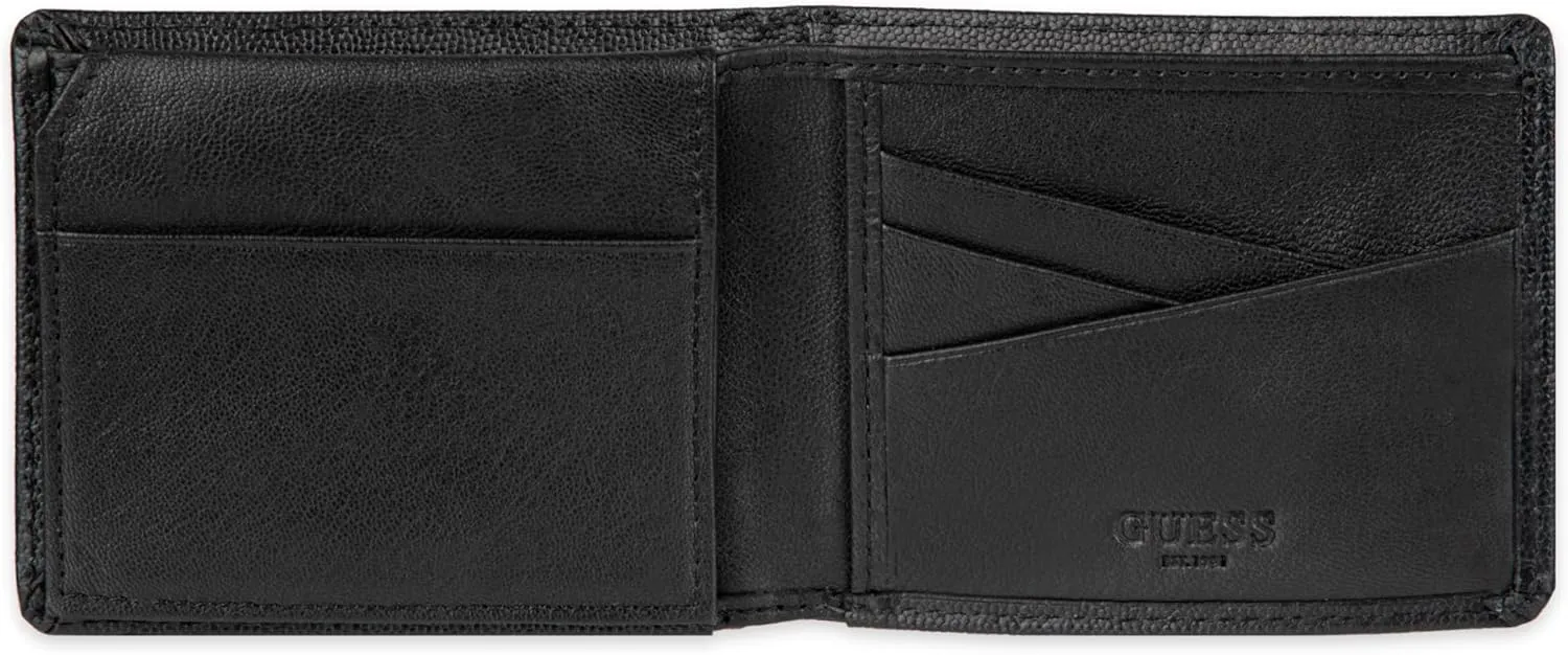 Guess Men's Classic Bifold Wallet with Card Slots, Bill Compartment and Id Window